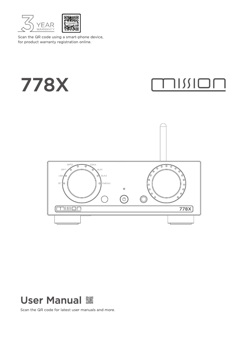 Page 1 de la notice Manuel utilisateur Mission 778X