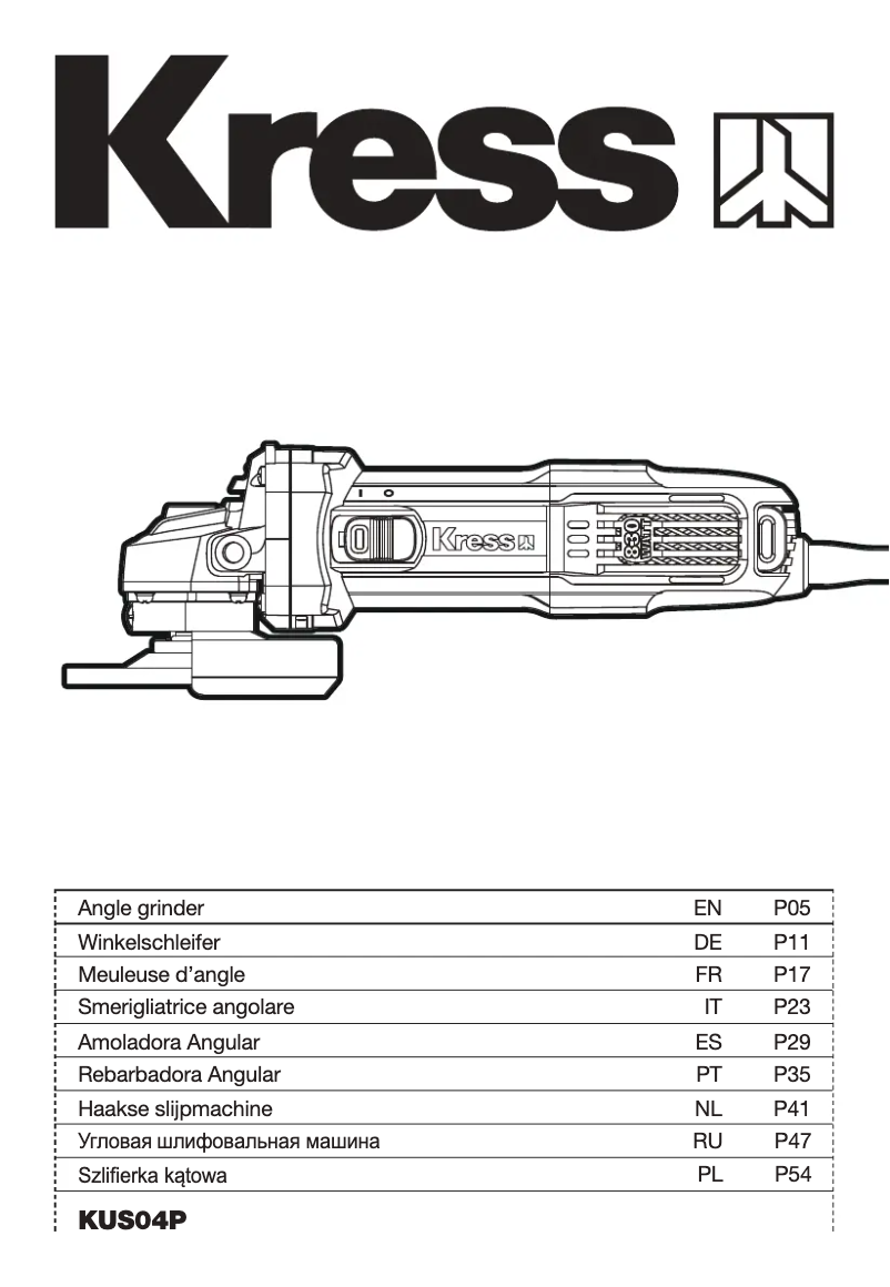 Page n°1 - Manuel utilisateur Kress KUS04P