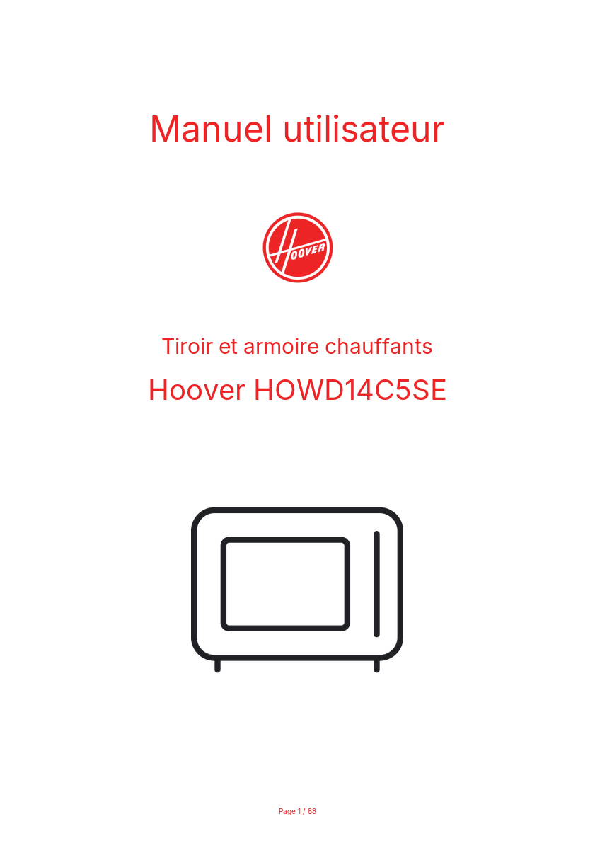 Image de la première page du manuel de l'appareil HOWD14C5SE