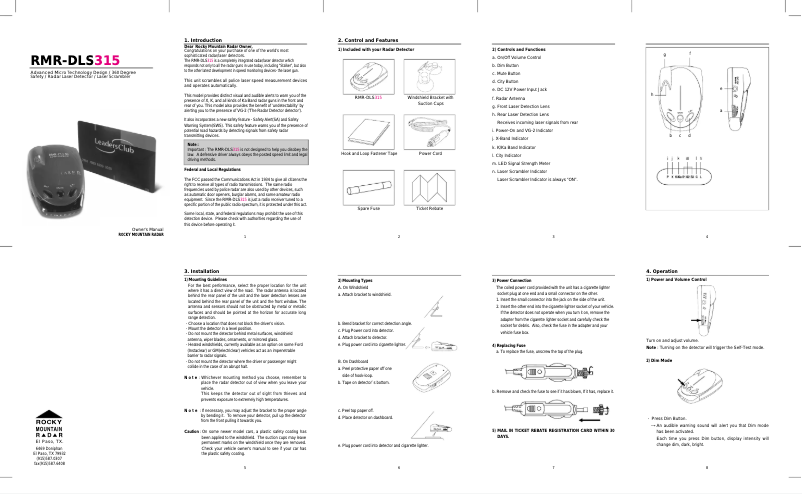 Image de la première page du manuel de l'appareil DLS315