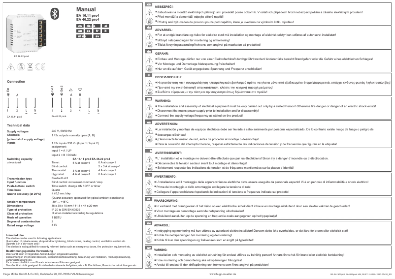 Image de la première page du manuel de l'appareil EA 46.22 pro4
