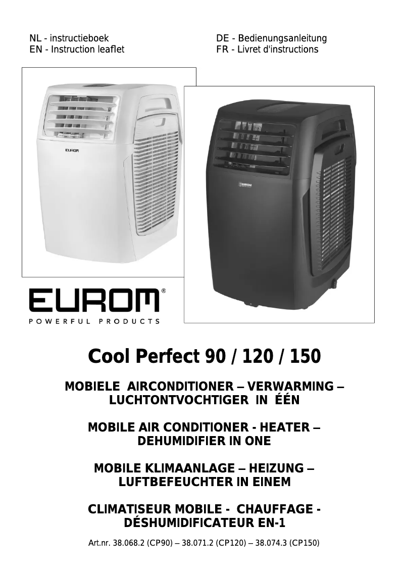 Page 1 de la notice Manuel utilisateur Eurom CoolPerfect 90