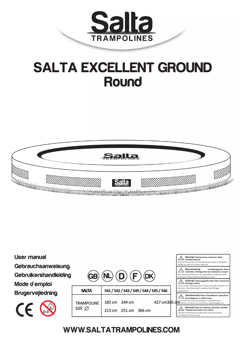 Image de la première page du manuel de l'appareil Excellent Ground 183 cm