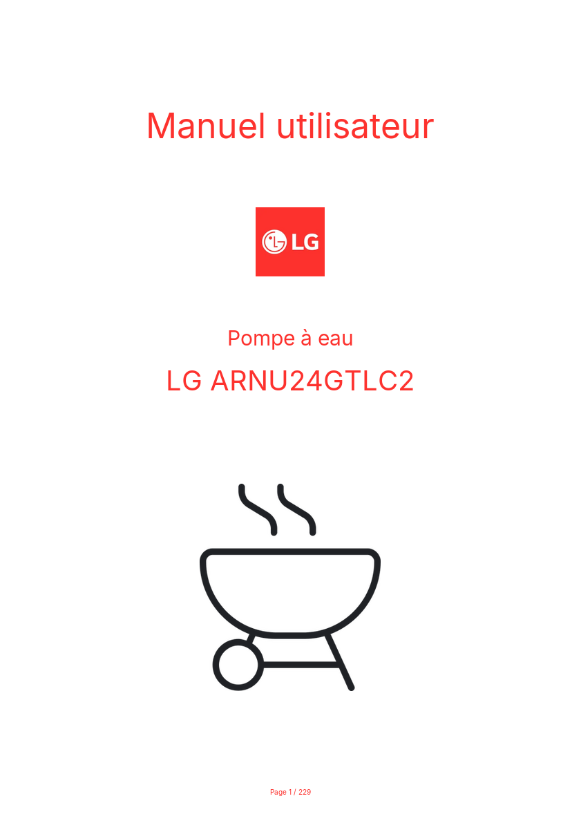 Page n°1 - Manuel utilisateur LG ARNU24GTLC2