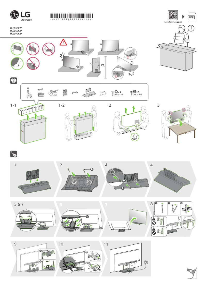 Page 1 de la notice Guide d'installation LG OLED77C26LD