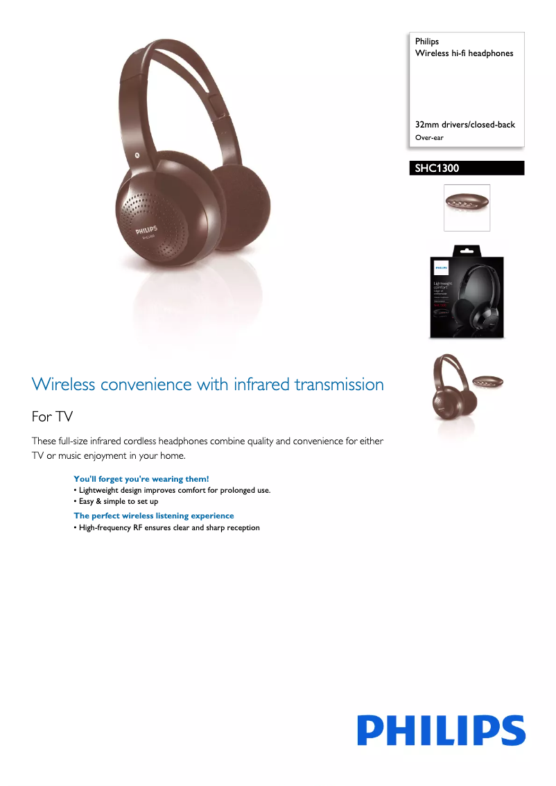 Página 1 del manual Ficha técnica Philips SHC1300
