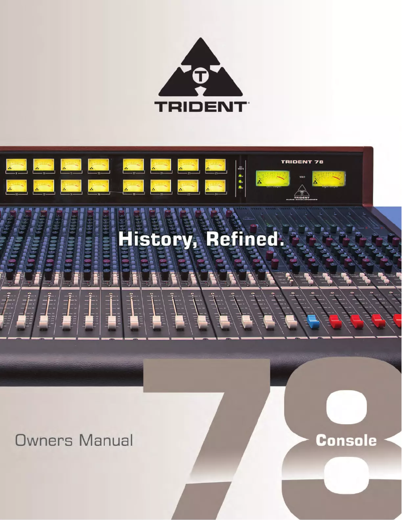 Page 1 de la notice Manuel utilisateur Trident Console 78