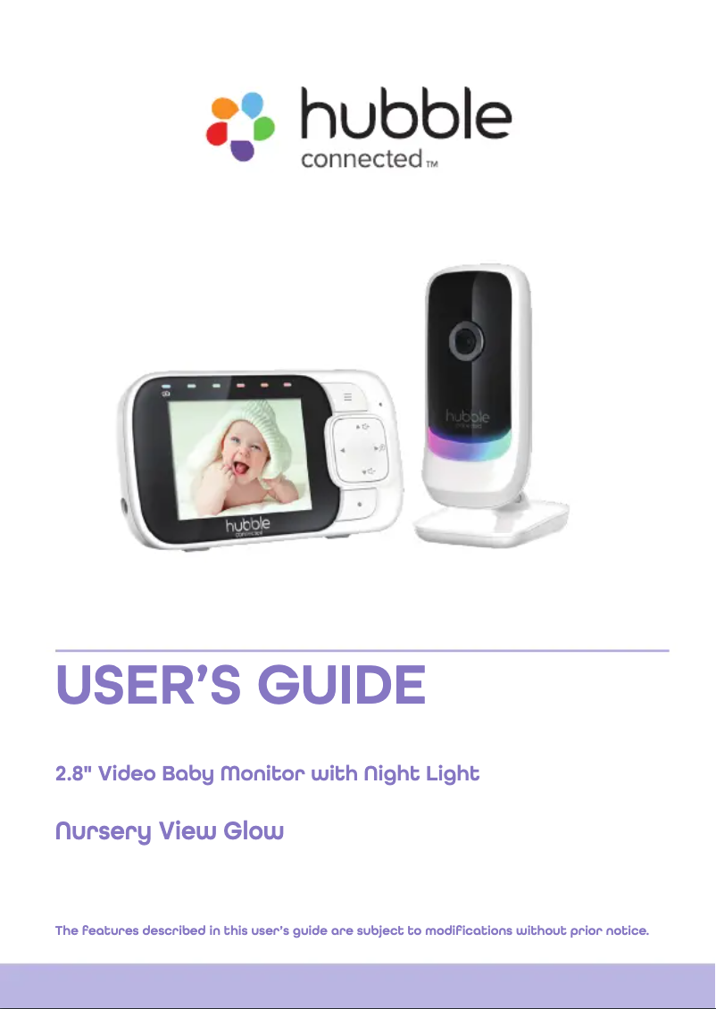 Page 1 de la notice Manuel utilisateur Hubble Connected Nursery View Glow