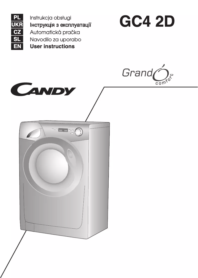 Page 1 de la notice Manuel utilisateur Candy GC4 1272D3/2-S