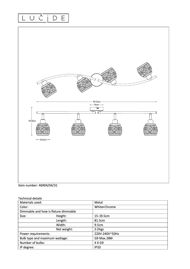 Image de la première page du manuel de l'appareil Tahar 46904/04/31