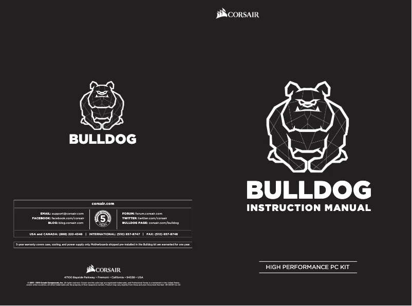 Page 1 de la notice Manuel utilisateur Corsair Bulldog