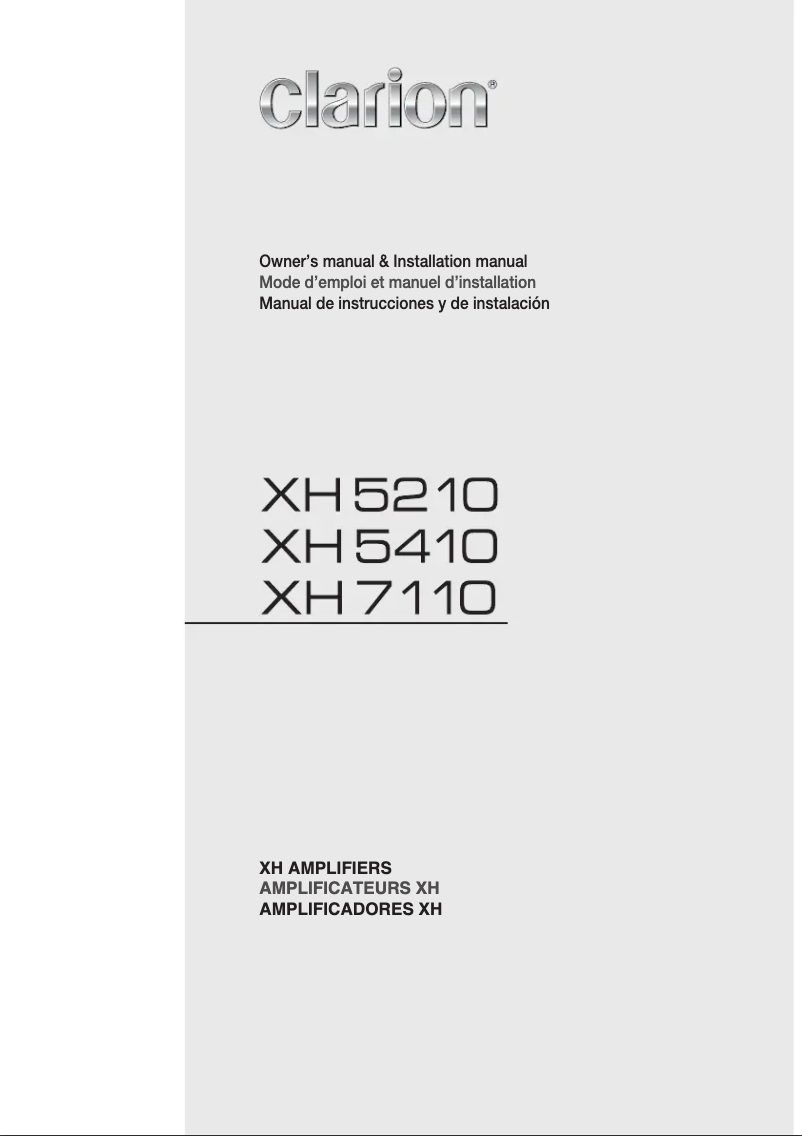 Page n°1 - Manuel utilisateur Clarion XH5410