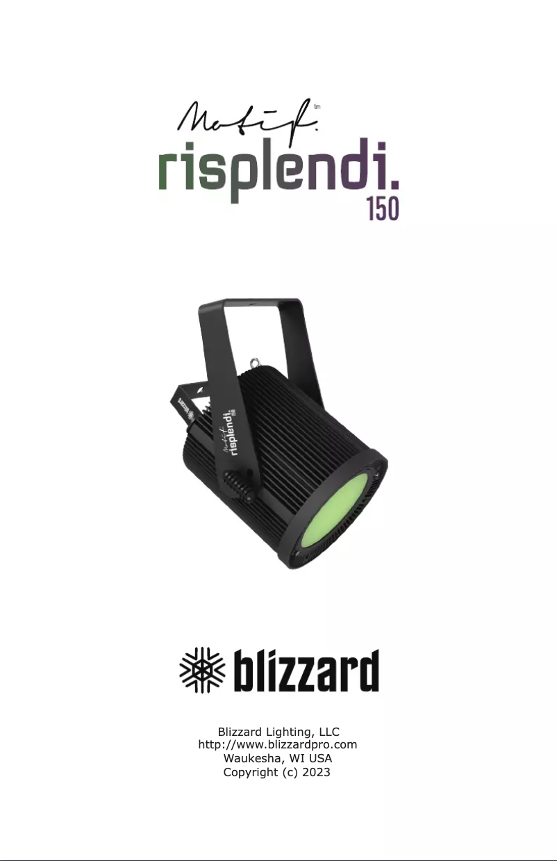 Page n°1 - Manuel utilisateur Blizzard Motif Risplendi 150
