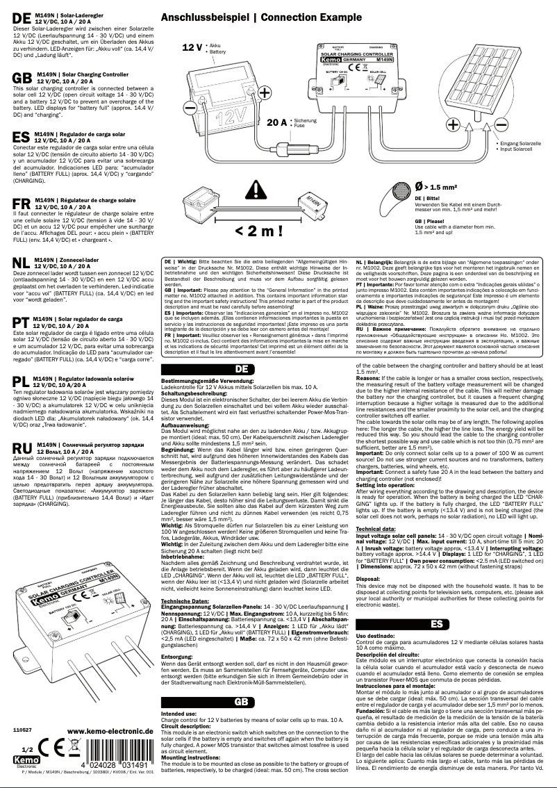 Page 1 de la notice Manuel utilisateur Kemo M149N