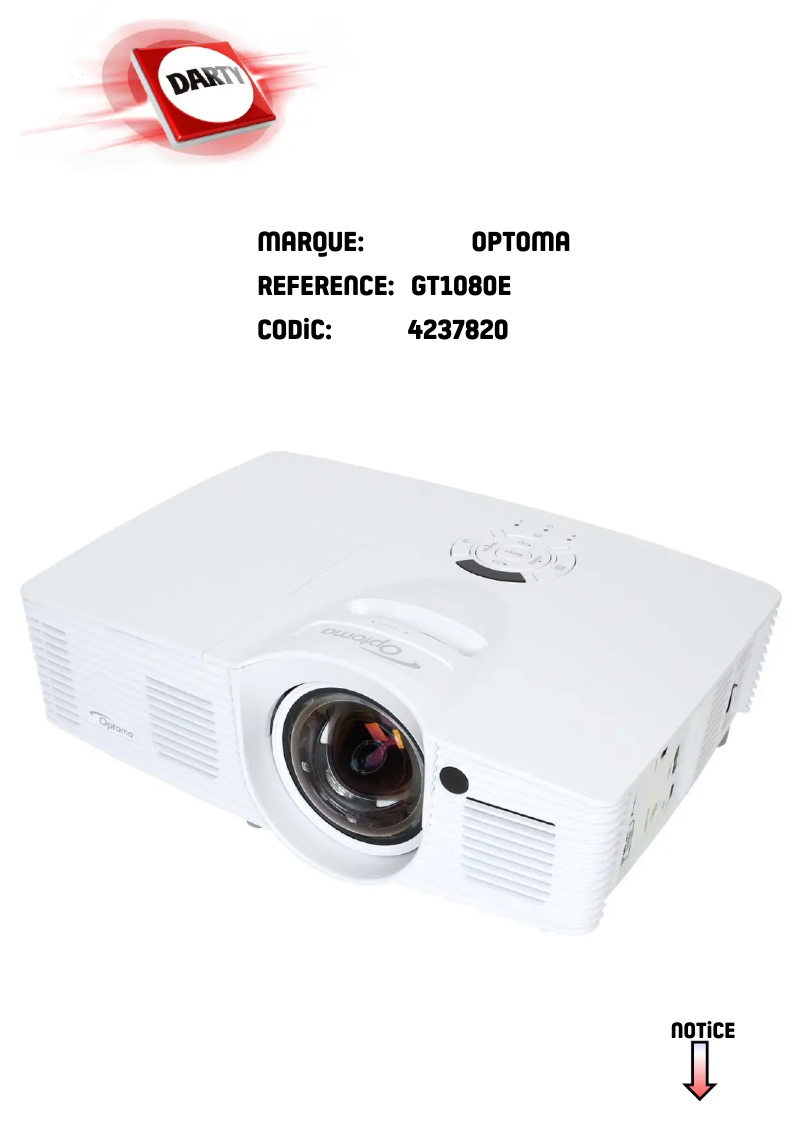Image de la première page du manuel de l'appareil GT1080e