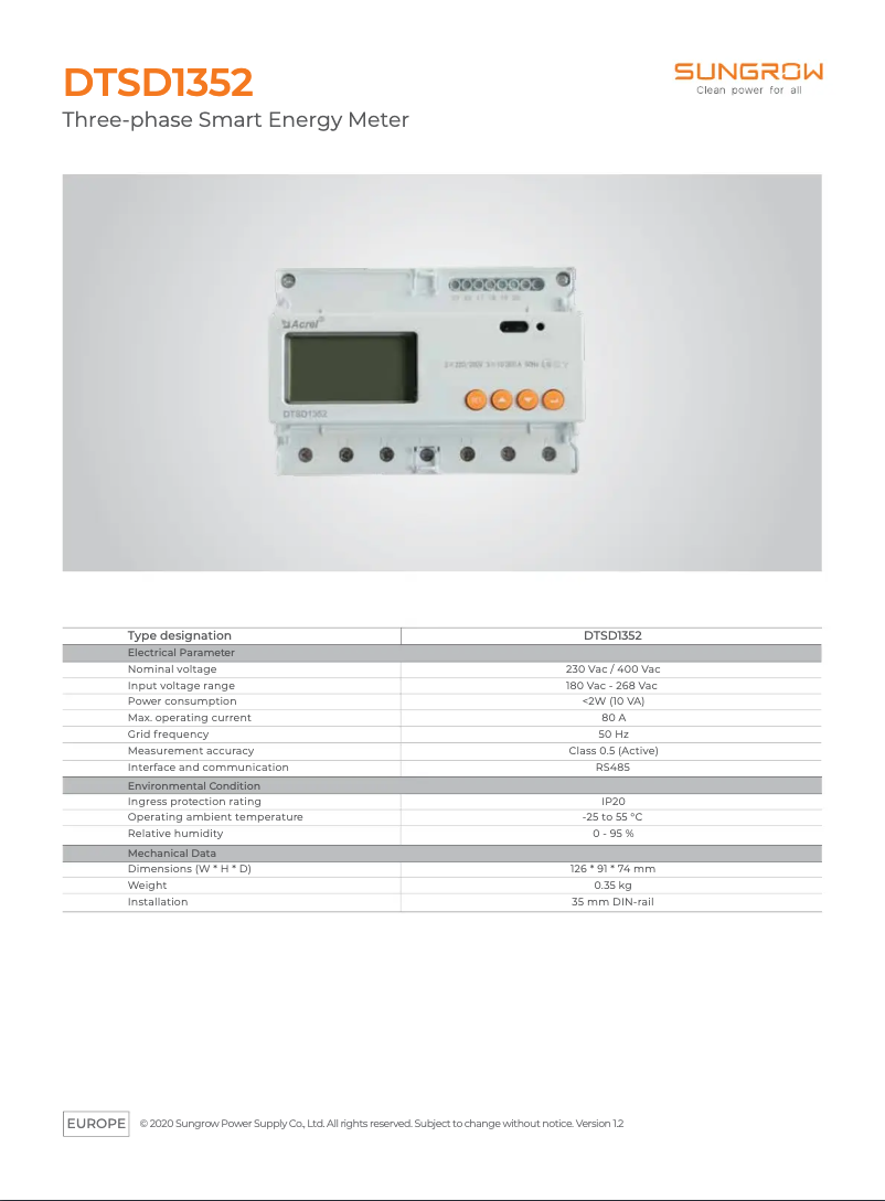 Imagen de la primera página del manual del dispositivo DTSD1352-C
