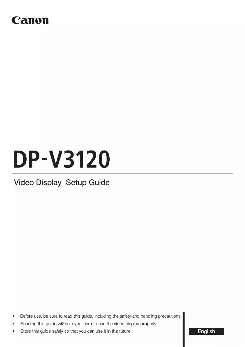 Image de la première page du manuel de l'appareil DP-V3120