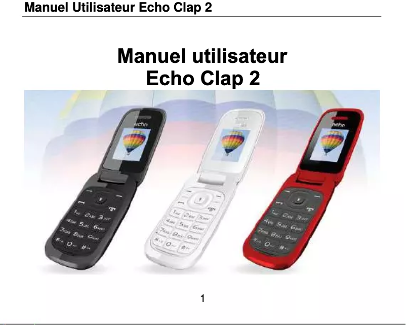 Page 1 de la notice Manuel utilisateur Echo Clap 2