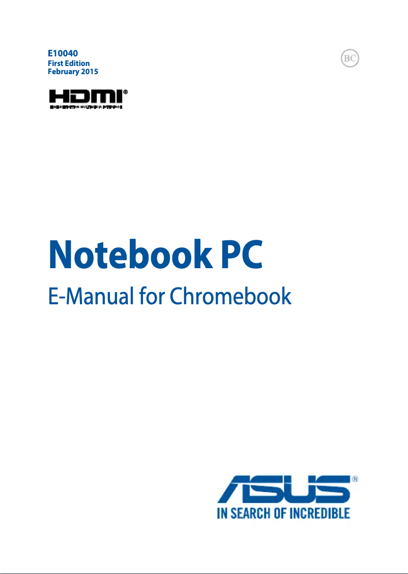 Page n°1 - Manuel utilisateur Asus Chromebook C201PA