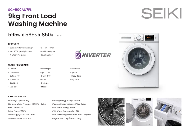 Image de la première page du manuel de l'appareil SC-900AU7FL