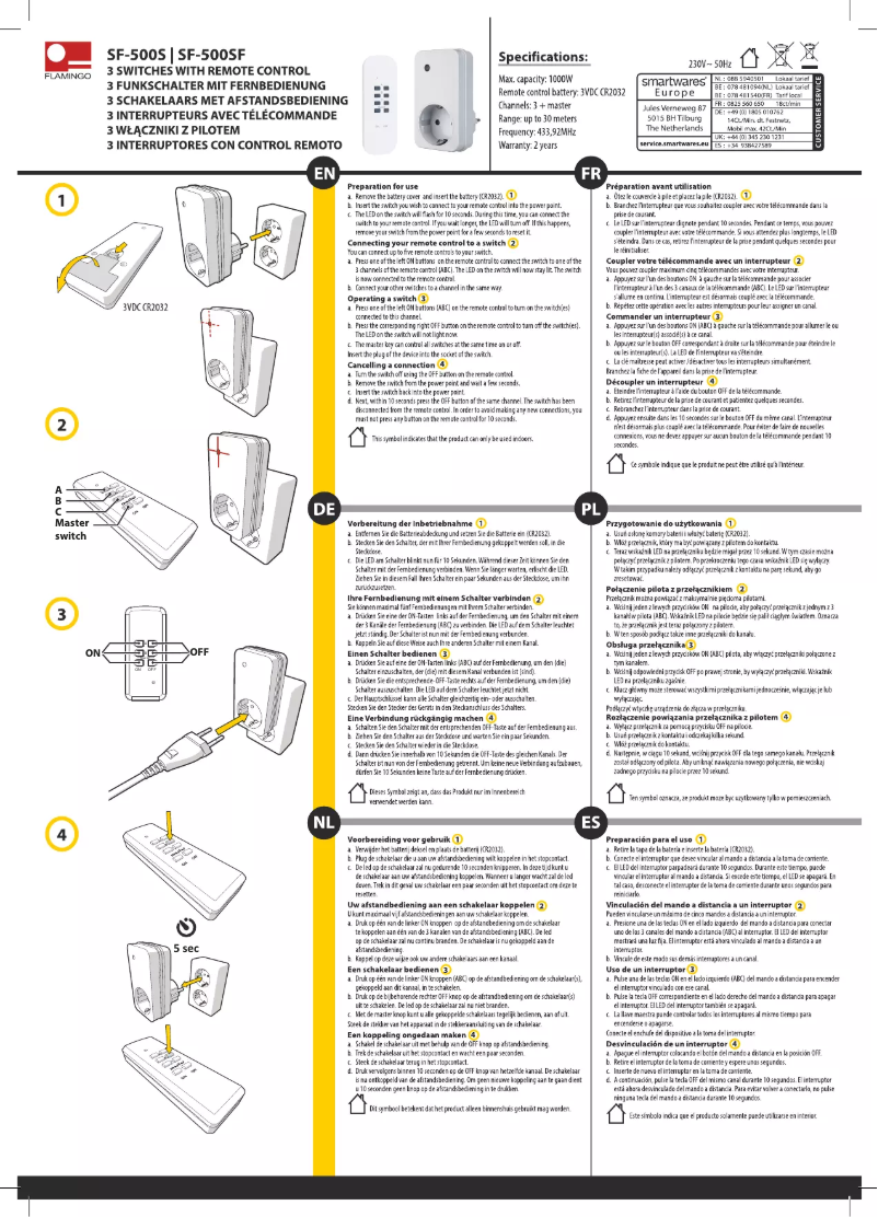 Page 1 de la notice Manuel utilisateur Flamingo SF-500S/3F