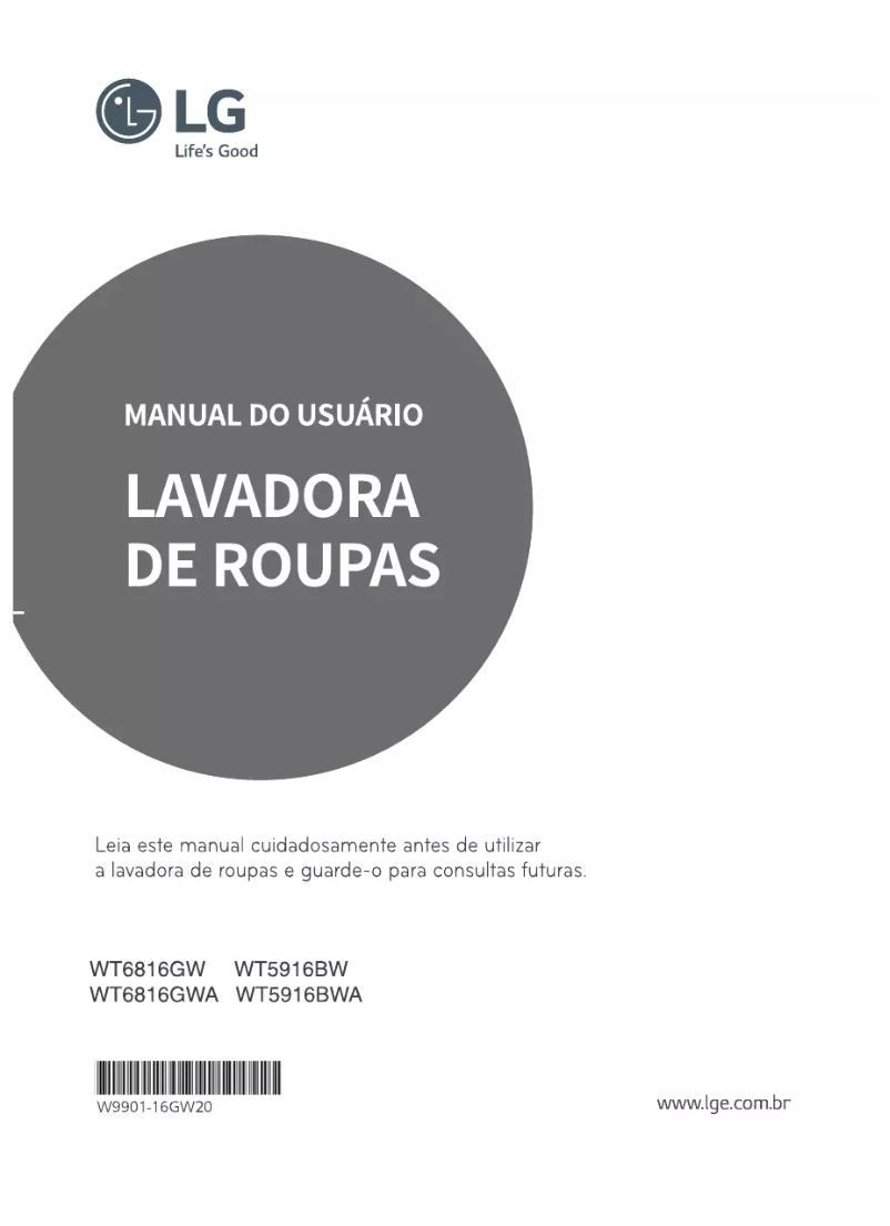 Page 1 de la notice Manuel utilisateur LG WT5916BWA