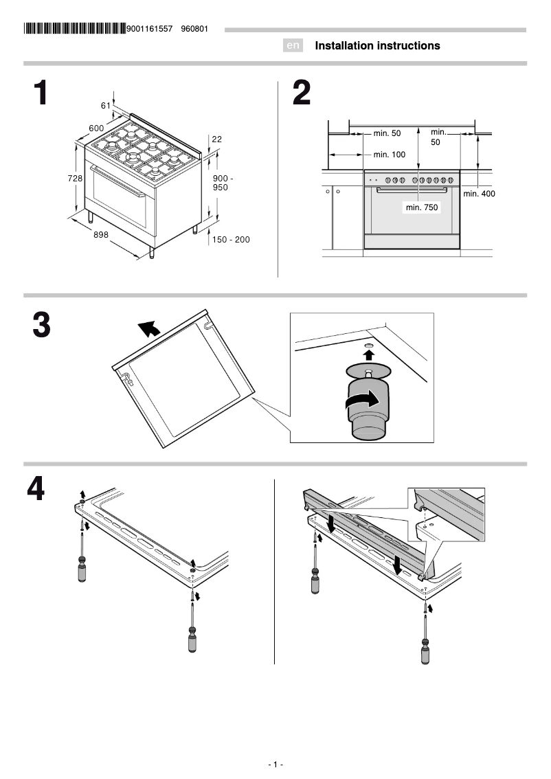 Page 1 de la notice Guide d'installation Bosch HSB738357A