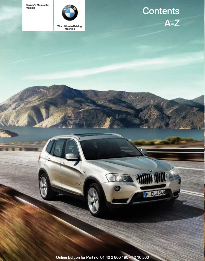 Page 1 de la notice Manuel utilisateur BMW X3 xDrive35i (2011)