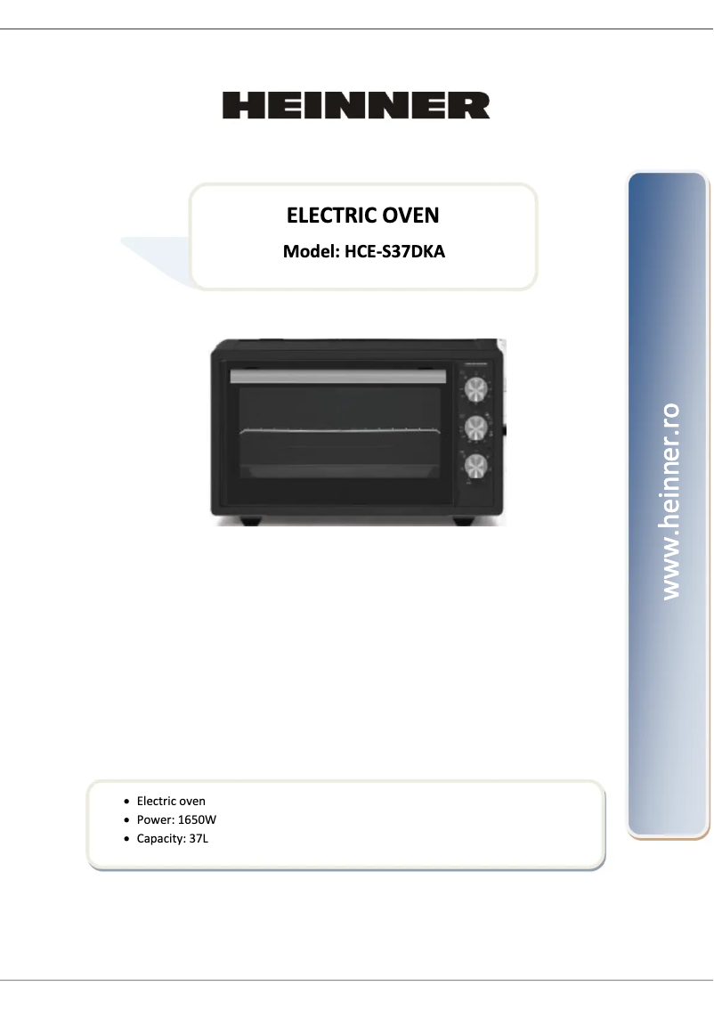 Image de la première page du manuel de l'appareil HCE-S37DKA