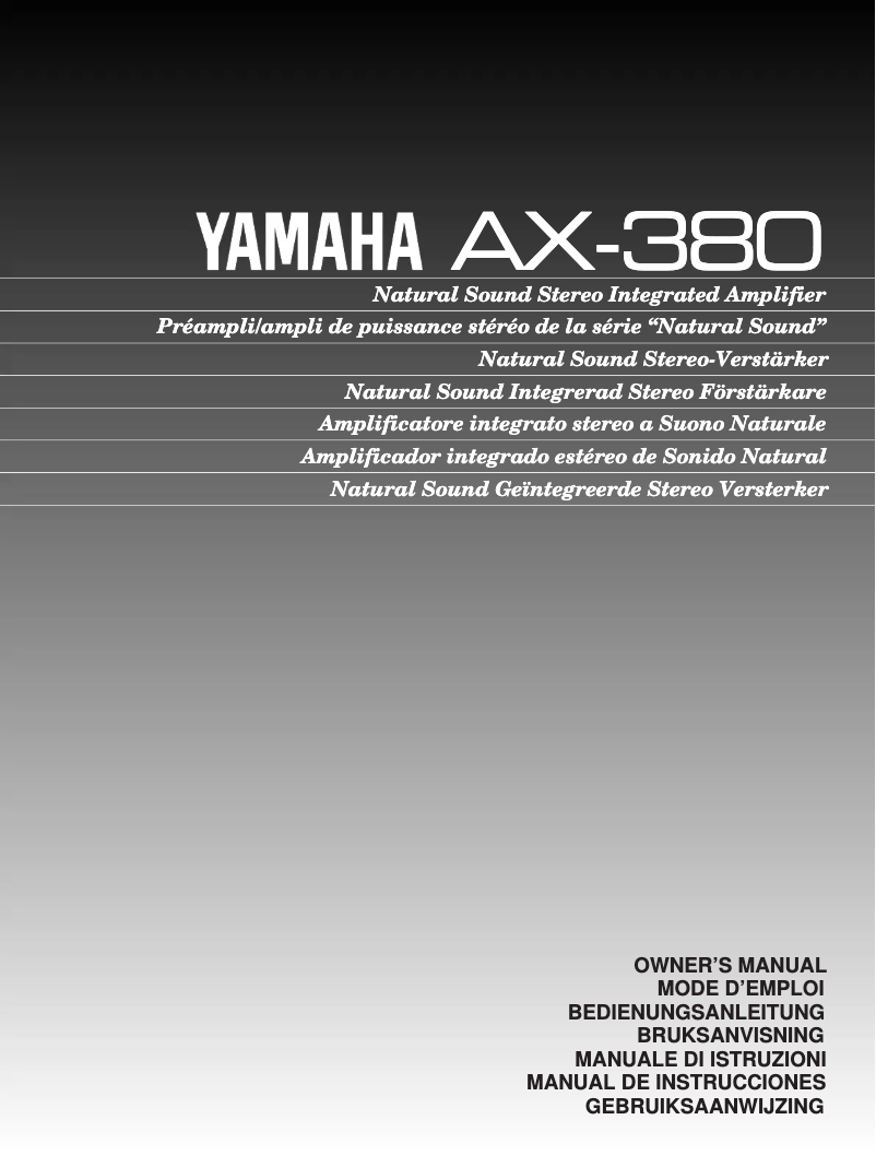 Page 1 de la notice Manuel utilisateur Yamaha AX-380