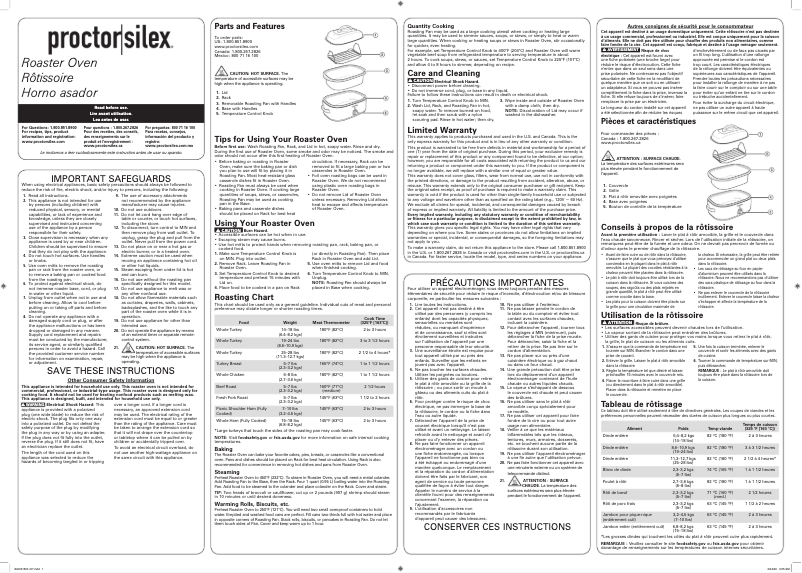 Page n°1 - Manuel utilisateur Proctor Silex 32200