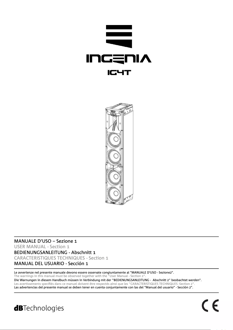 Página 1 del manual Manual de usuario DB Technologies Ingenia IG4T