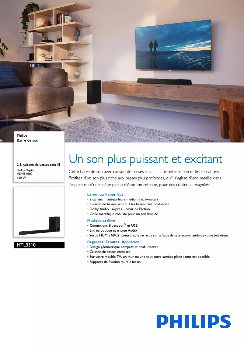 Image de la première page du manuel de l'appareil HTL3310