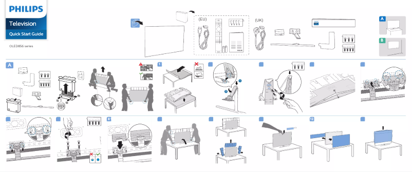 Page 1 de la notice Guide de démarrage rapide Philips 65OLED856