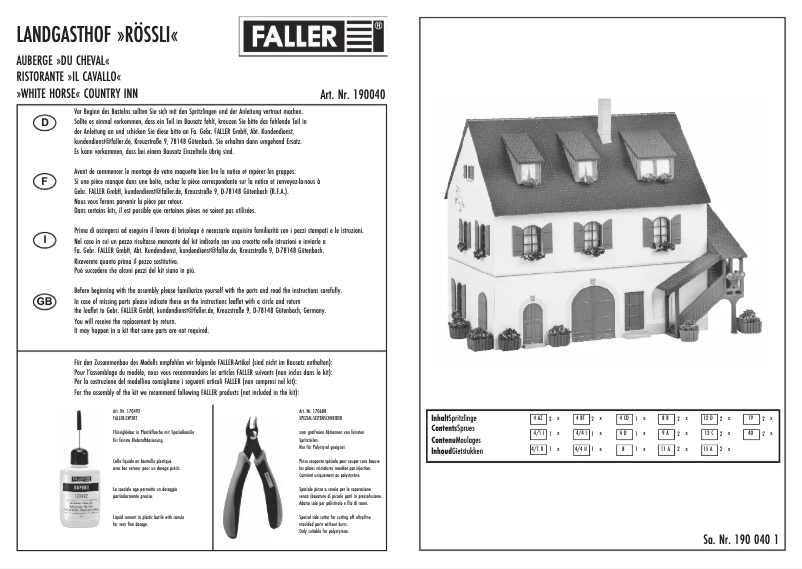 Page n°1 - Manuel utilisateur Faller 190040