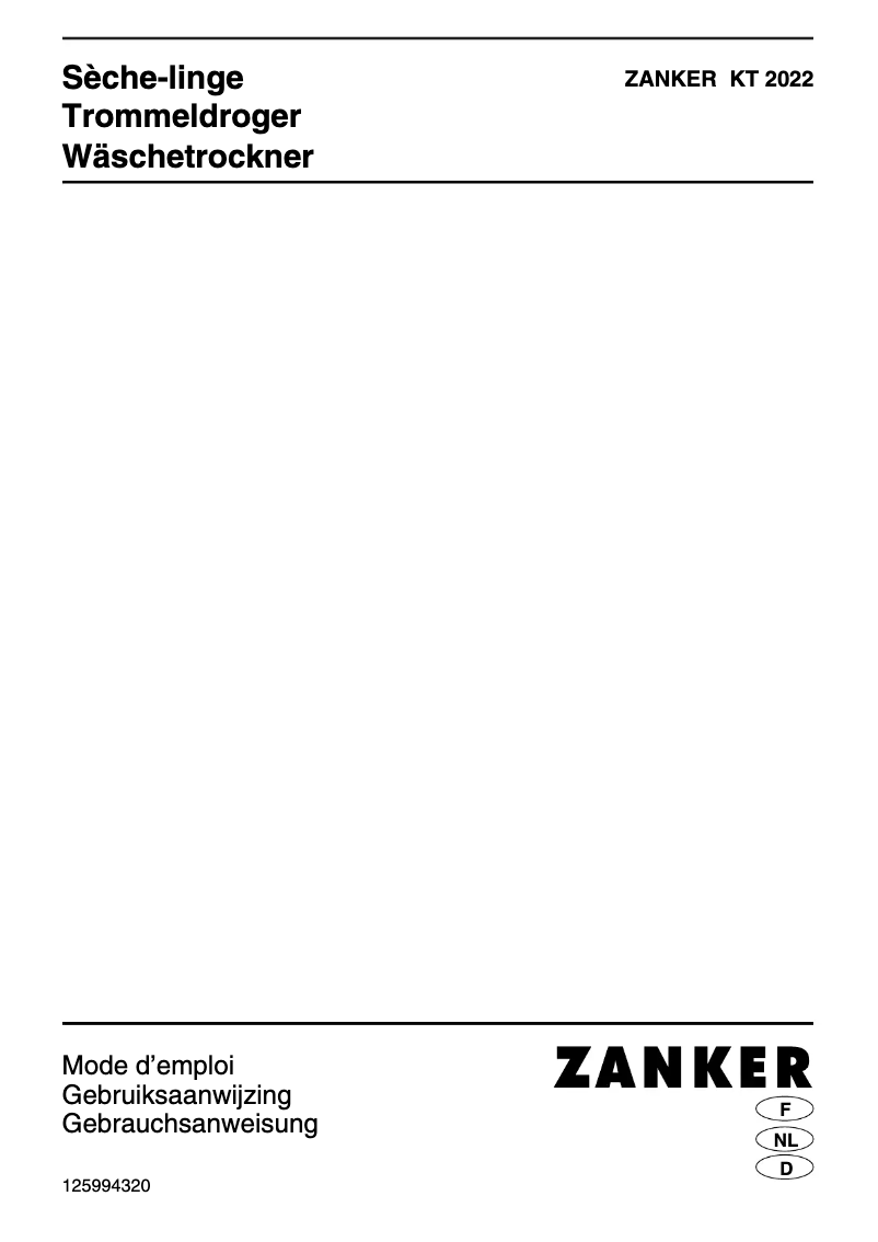 Page n°1 - Manuel utilisateur Zanker KT 2022