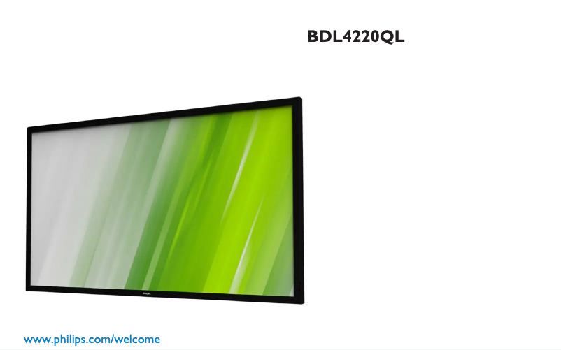 Page n°1 - Manuel utilisateur Philips Signage Solutions BDL4220QL