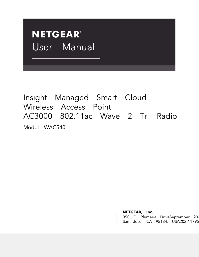 Page 1 de la notice Manuel utilisateur Netgear WAC540