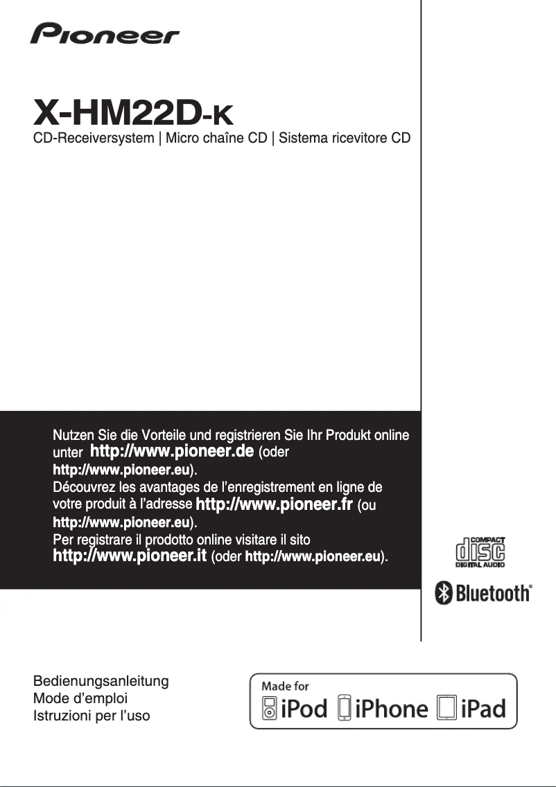 Image de la première page du manuel de l'appareil X-HM22D-K