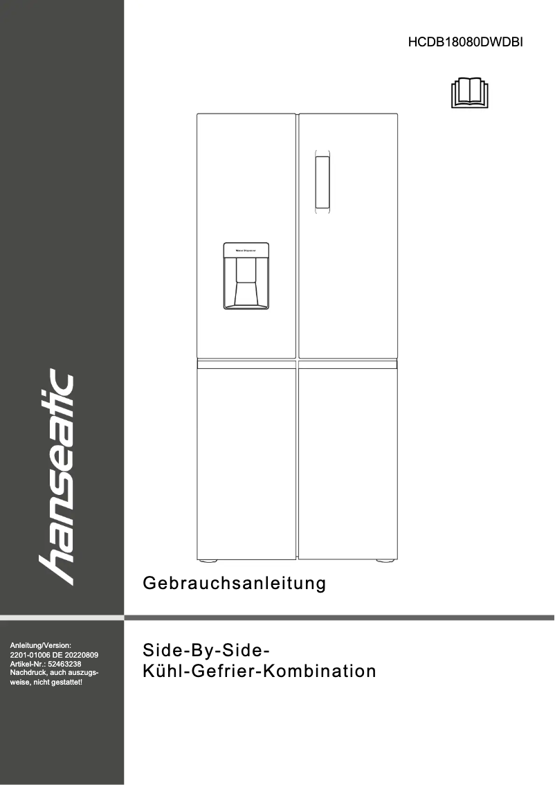 Página 1 del manual Manual de usuario Hanseatic HCDB18080DWDI