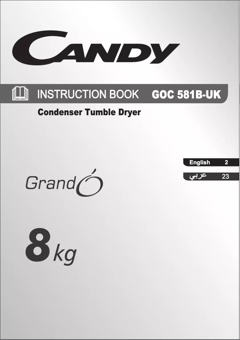 Page 1 de la notice Manuel utilisateur Candy GOC 581B - UK