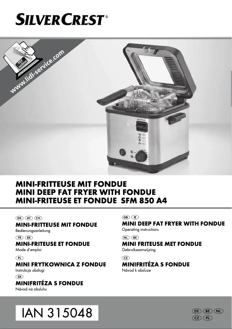 Page 1 de la notice Manuel utilisateur SilverCrest SFM 850 A4