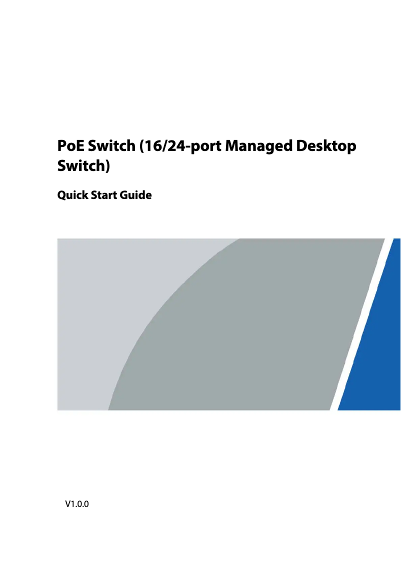 Page 1 de la notice Guide de démarrage rapide Dahua Technology PFS4218-16ET-240