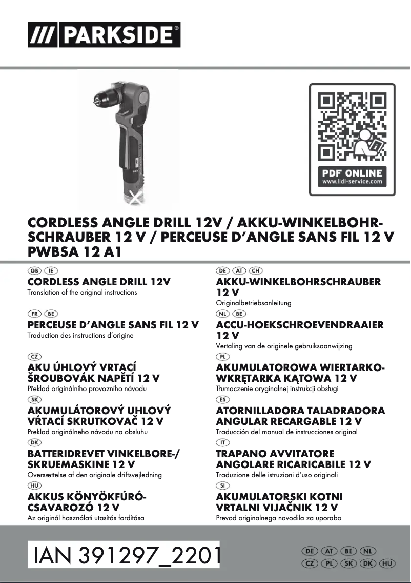 Image de la première page du manuel de l'appareil PWBSA 12 A1