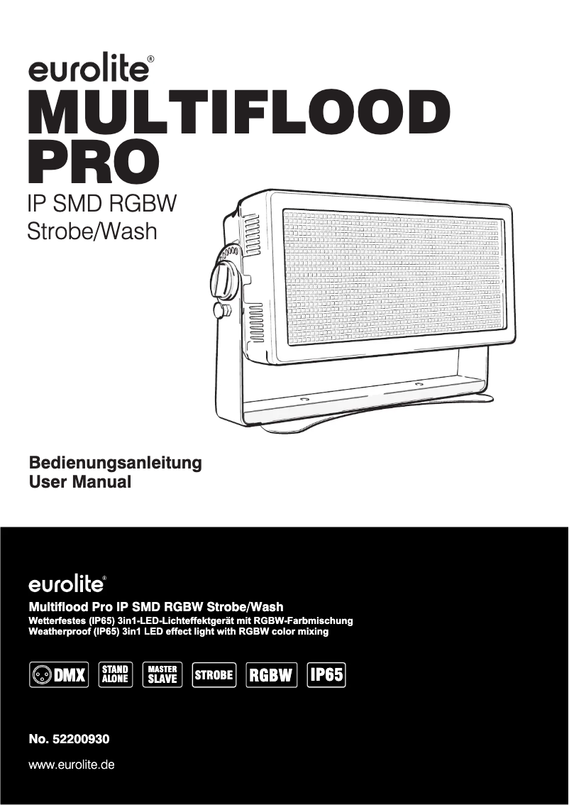 Page 1 de la notice Manuel utilisateur Eurolite Multiflood Pro