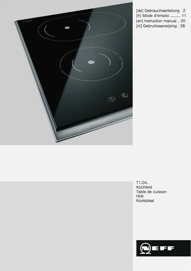 Page n°1 - Manuel utilisateur Neff T13D40N1