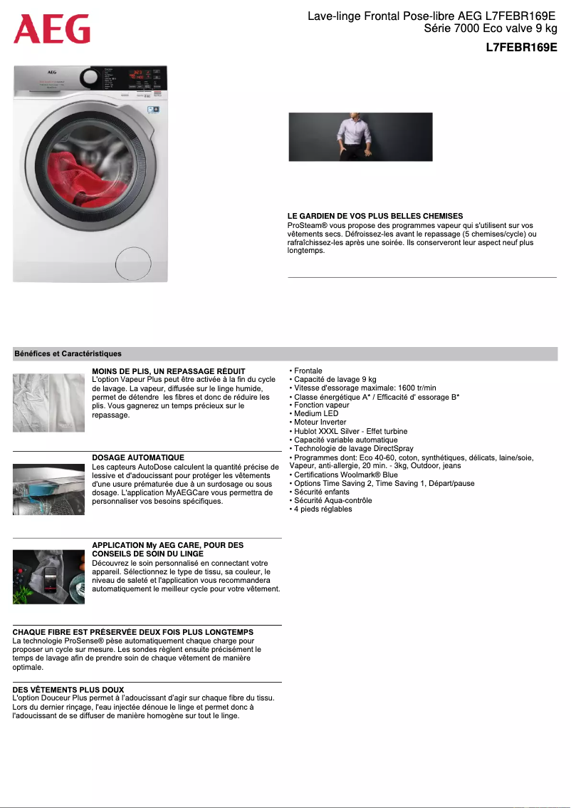 Image de la première page du manuel de l'appareil L7FEBR169E