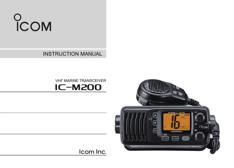 Page 1 de la notice Manuel utilisateur ICOM IC-M200