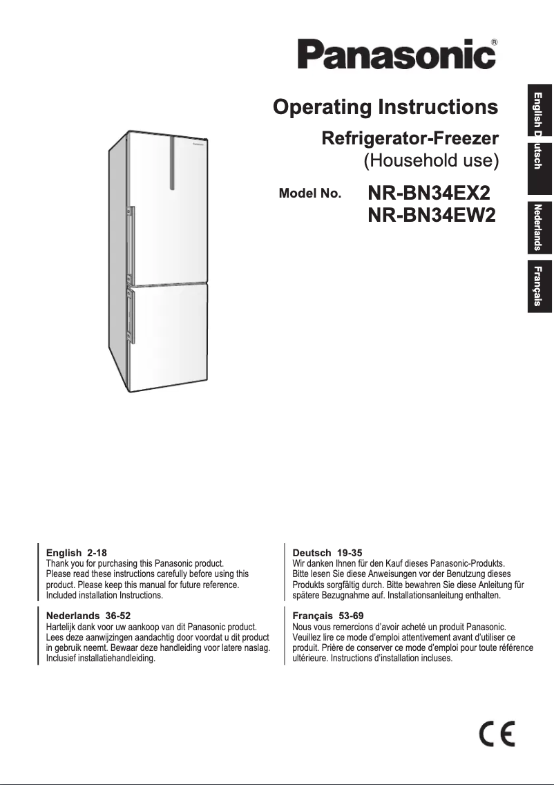 Page 1 de la notice Manuel utilisateur Panasonic NR-BN34EX2