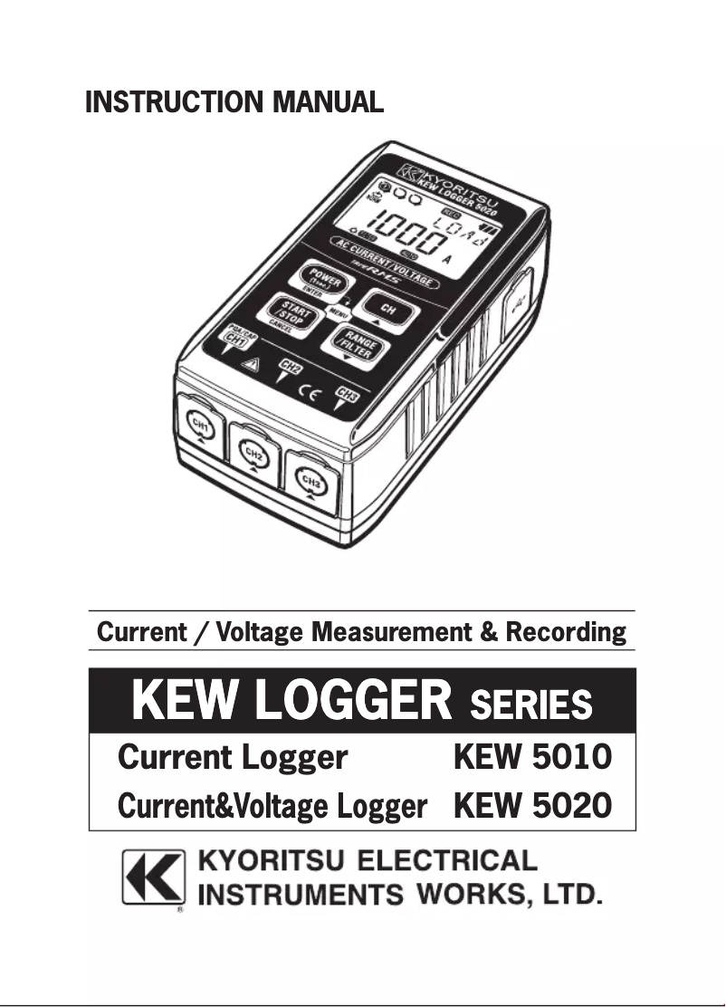 Page n°1 - Manuel utilisateur Kyoritsu KEW 5010